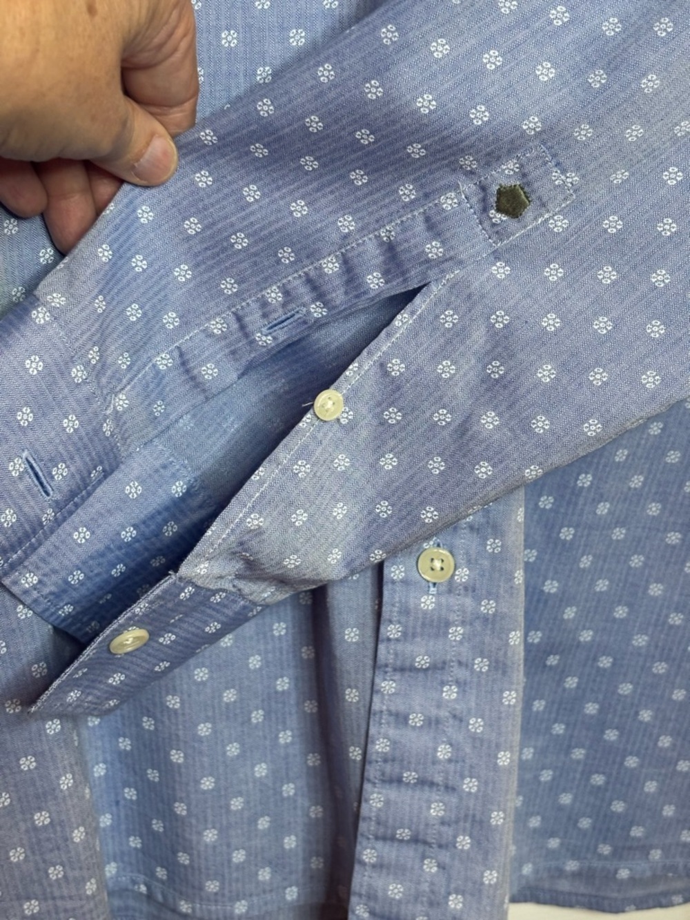 NWOT Z Zegna Light Blue Cotton Micro-Pattern Dress Shirt SIZE XXL - Picture 9 of 11